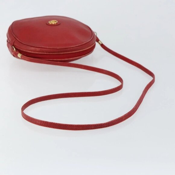 GUCCI Shoulder Bag Leather Red Gold Auth - Picture 8 of 16